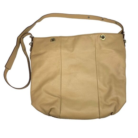 Plinio Visona Tan Pebbled Leather Tote Shoulder Bag Crossbody - Picture 1 of 11